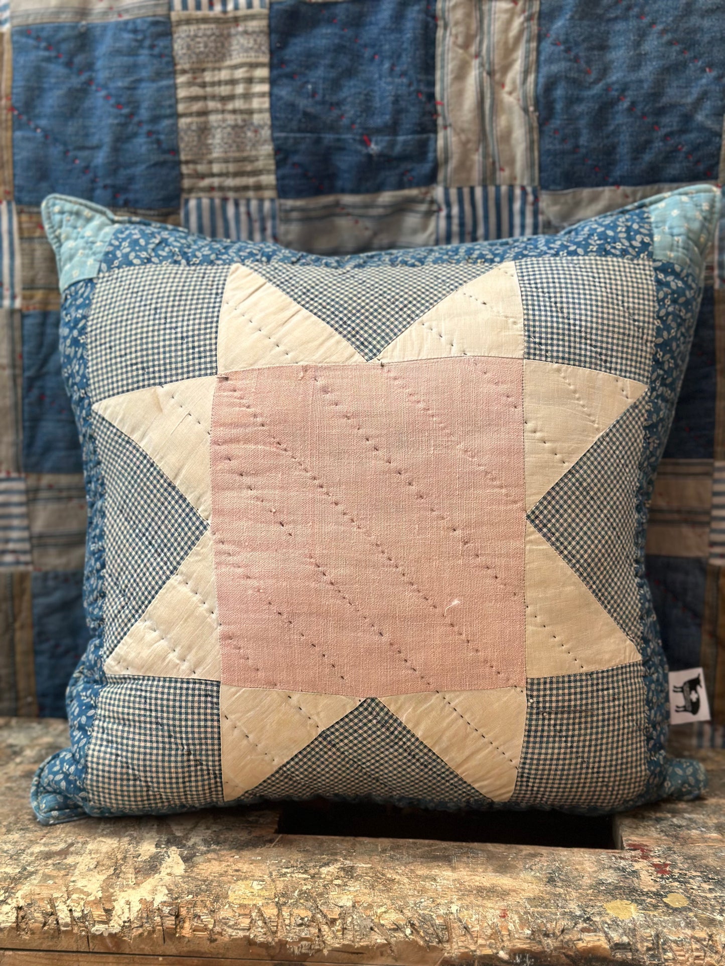 8 Point Star Quilt Pillow 18” DA