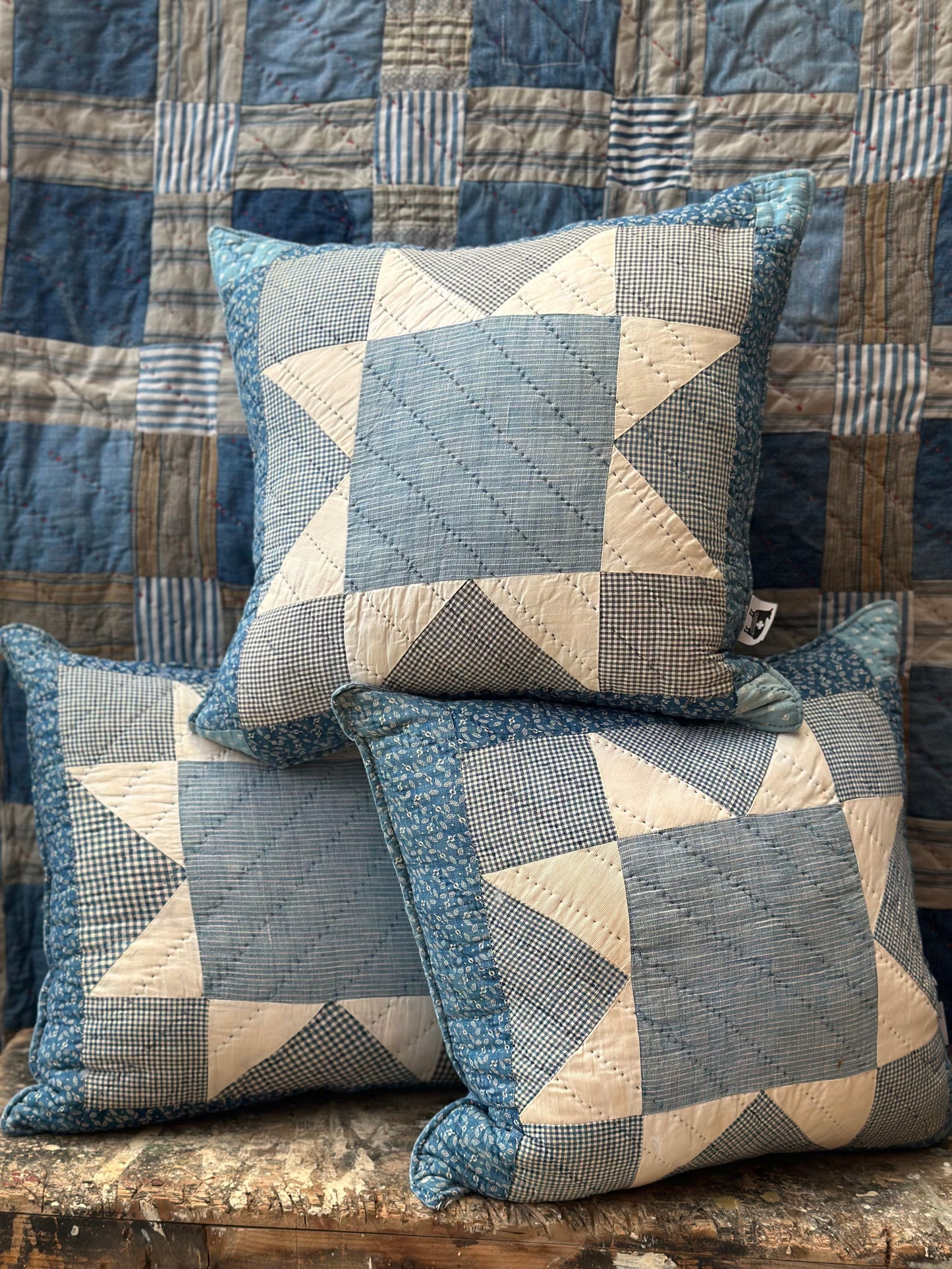 8 Point Star Quilt Pillow 18” DA